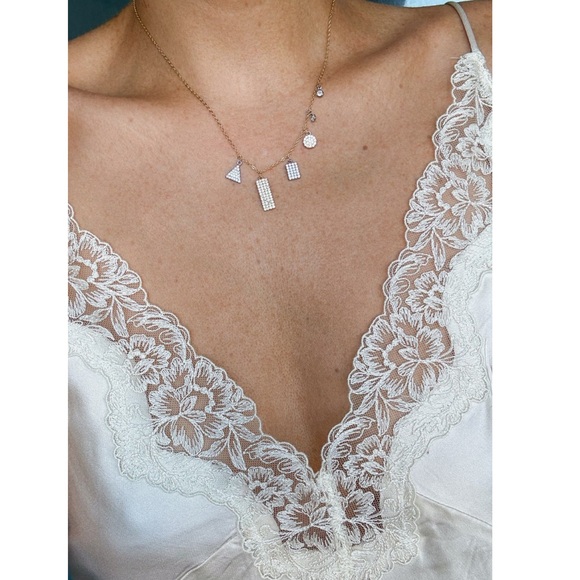 + ADORNIA + Gold Plated Sterling Silver Swarovski Crystal Necklace - Picture 2 of 6